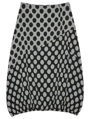 Spirithouse Lagenlook Polka Dot Asymmetric Bubble Skirt Silk Blend Size Medium